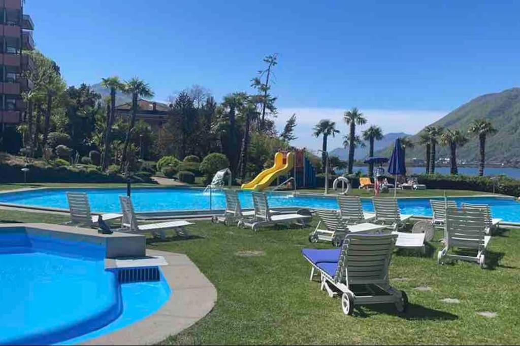 Appartamento Con Piscina E Sauna Bissone Extérieur photo