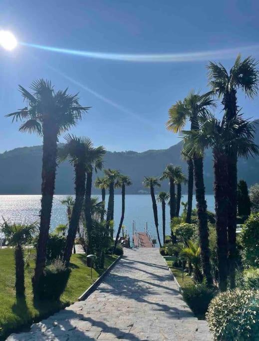 Appartamento Con Piscina E Sauna Bissone Extérieur photo